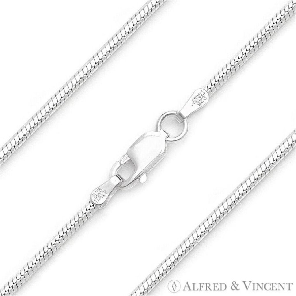 14mm 8-Sided Ocatagon Snake Link Chain Necklace In 925 Sterling Silver - 18 36$